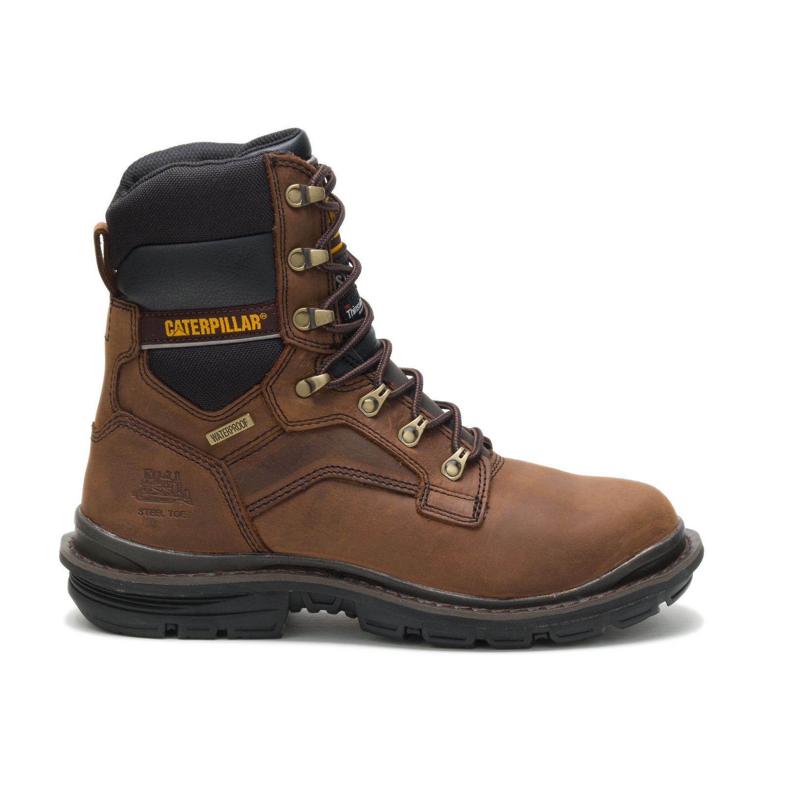 Men's Caterpillar Flexion Generator 8" Waterproof Thinsulate™ Steel Toe Steel Toe Boots Dark Brown Ireland DFZX42907